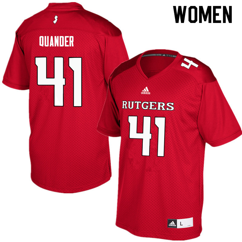 Women #41 Jack Quander Rutgers Scarlet Knights College Football Jerseys Sale-Red